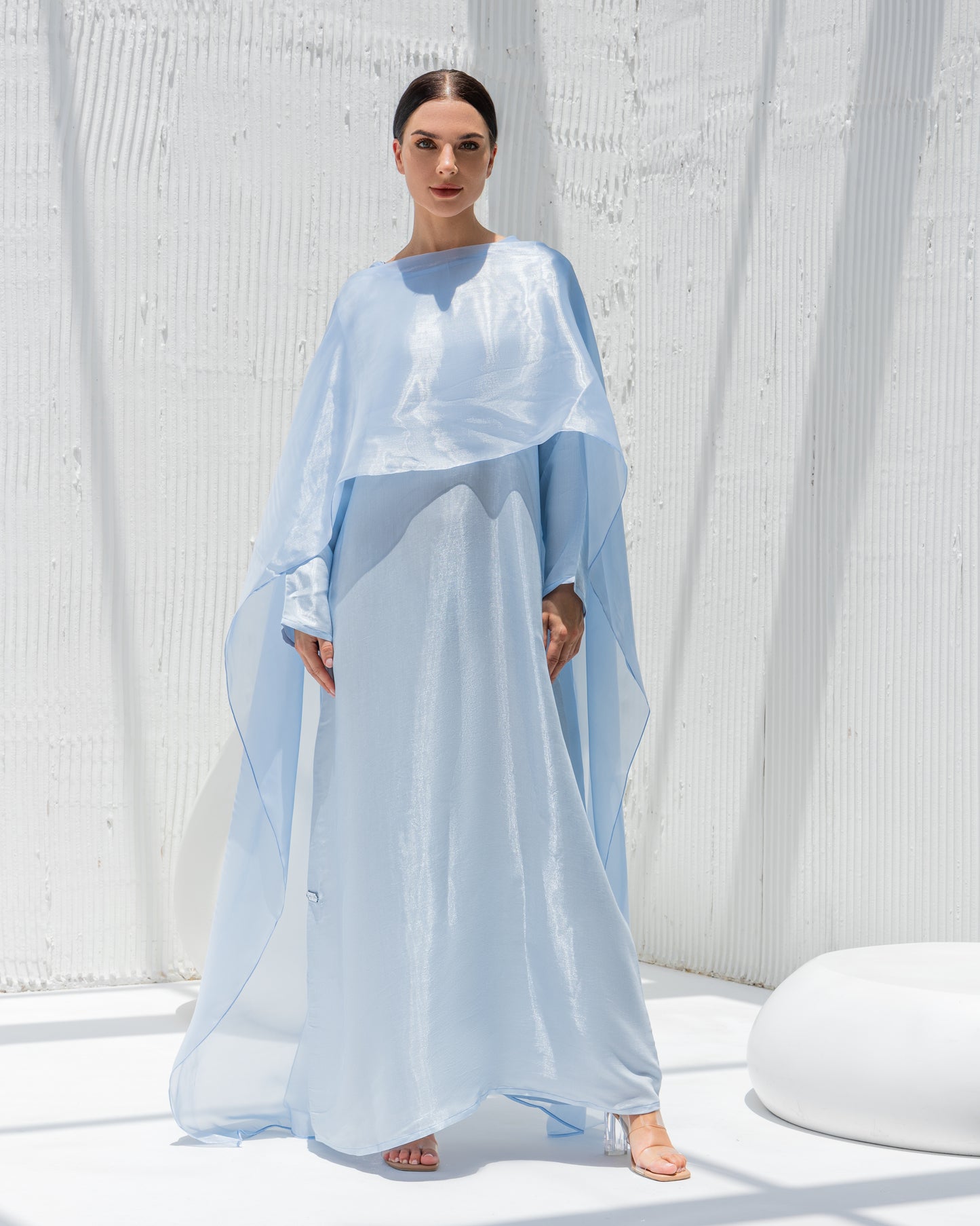 Aquamarine Drape Abaya -Sandy's Edition Boutique