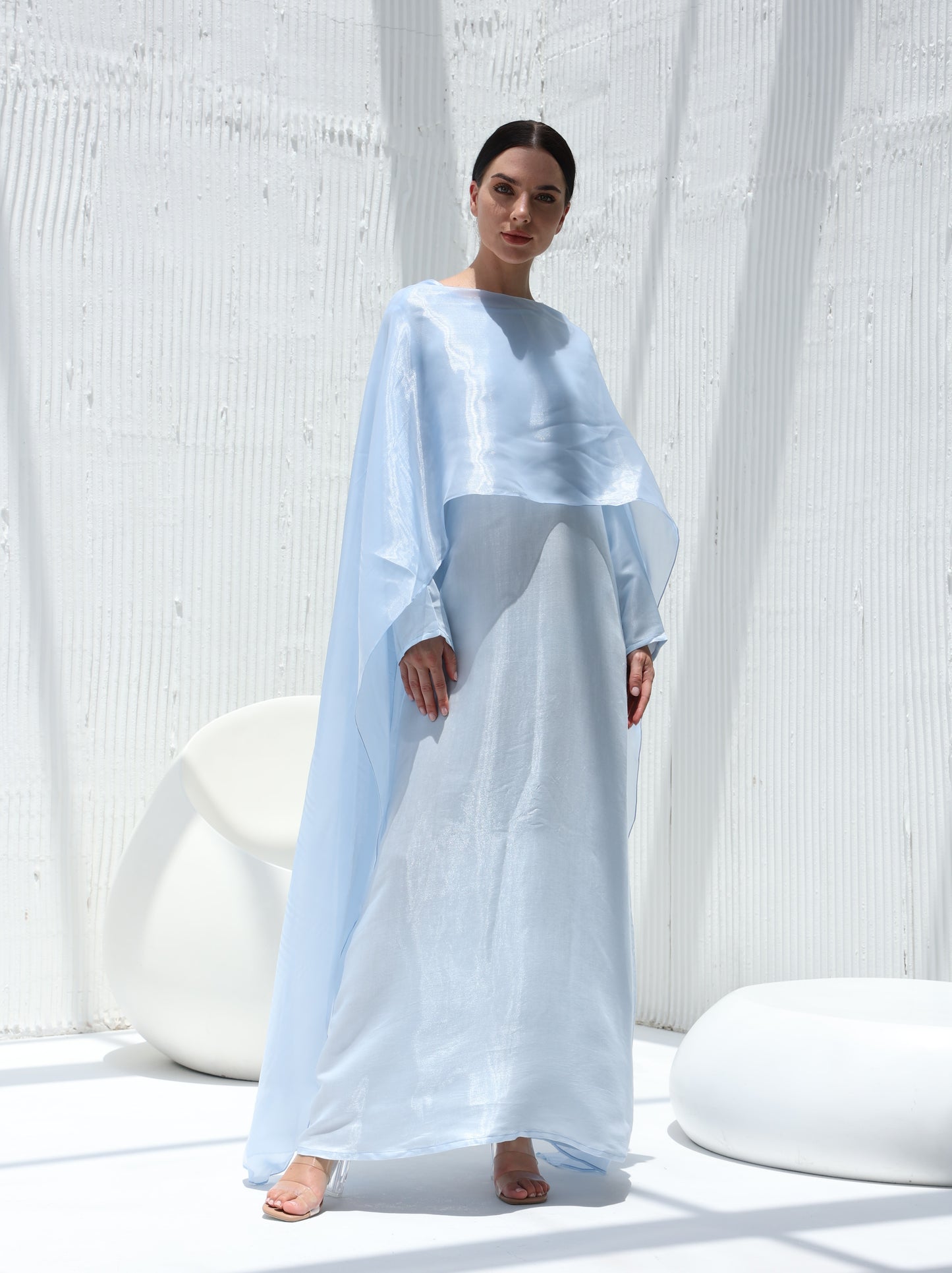 Aquamarine Drape Abaya -Sandy's Edition Boutique