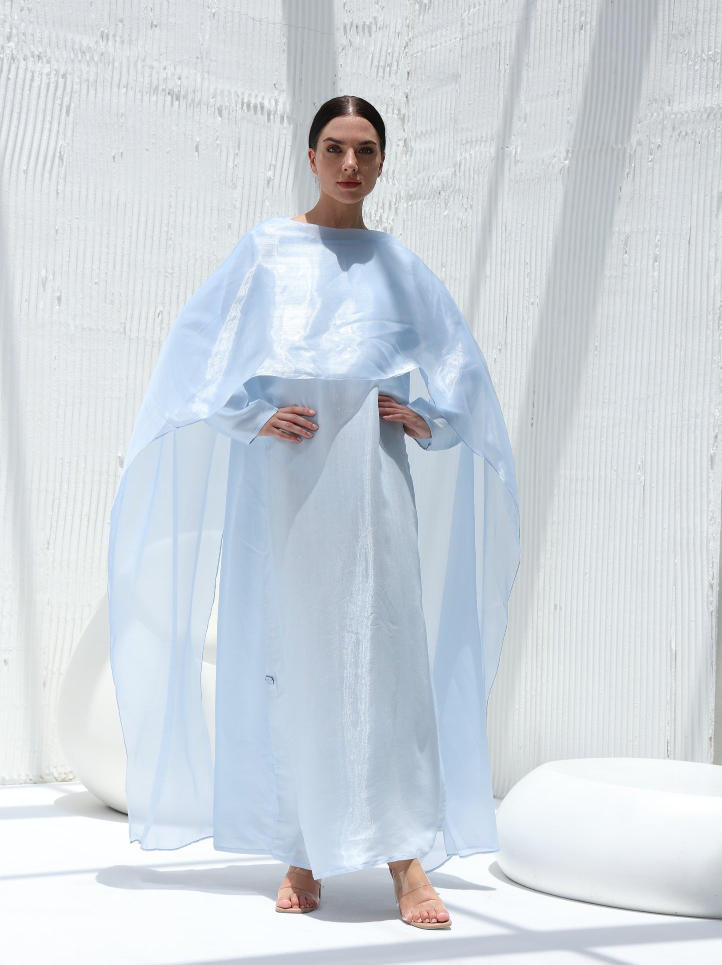 Aquamarine Drape Abaya -Sandy's Edition Boutique