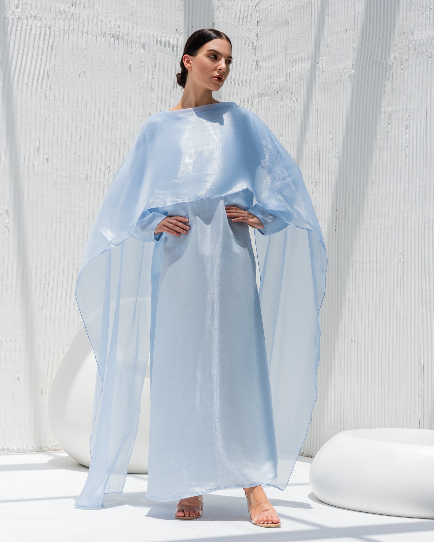 Aquamarine Drape Abaya -Sandy's Edition Boutique