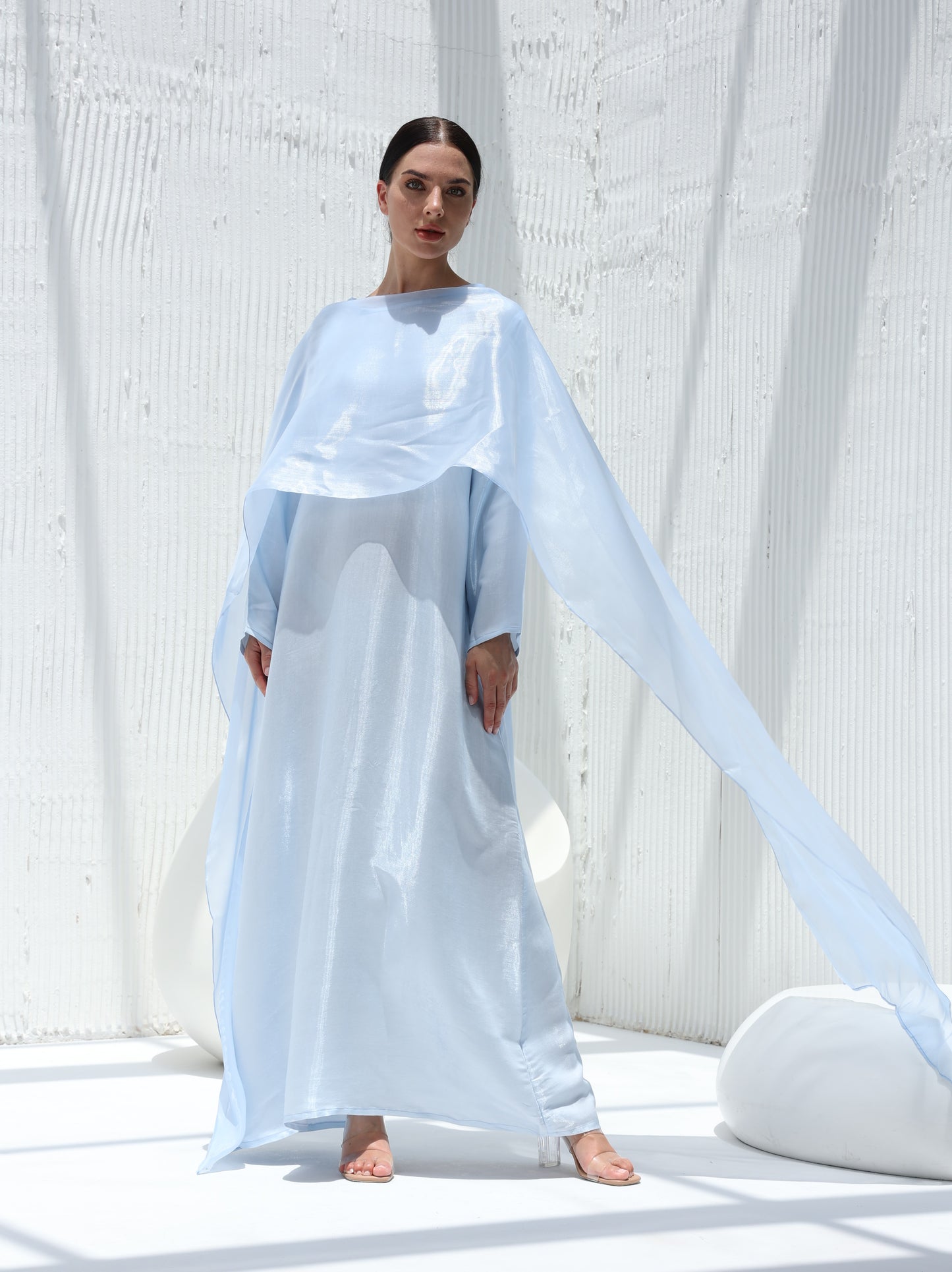 Aquamarine Drape Abaya -Sandy's Edition Boutique