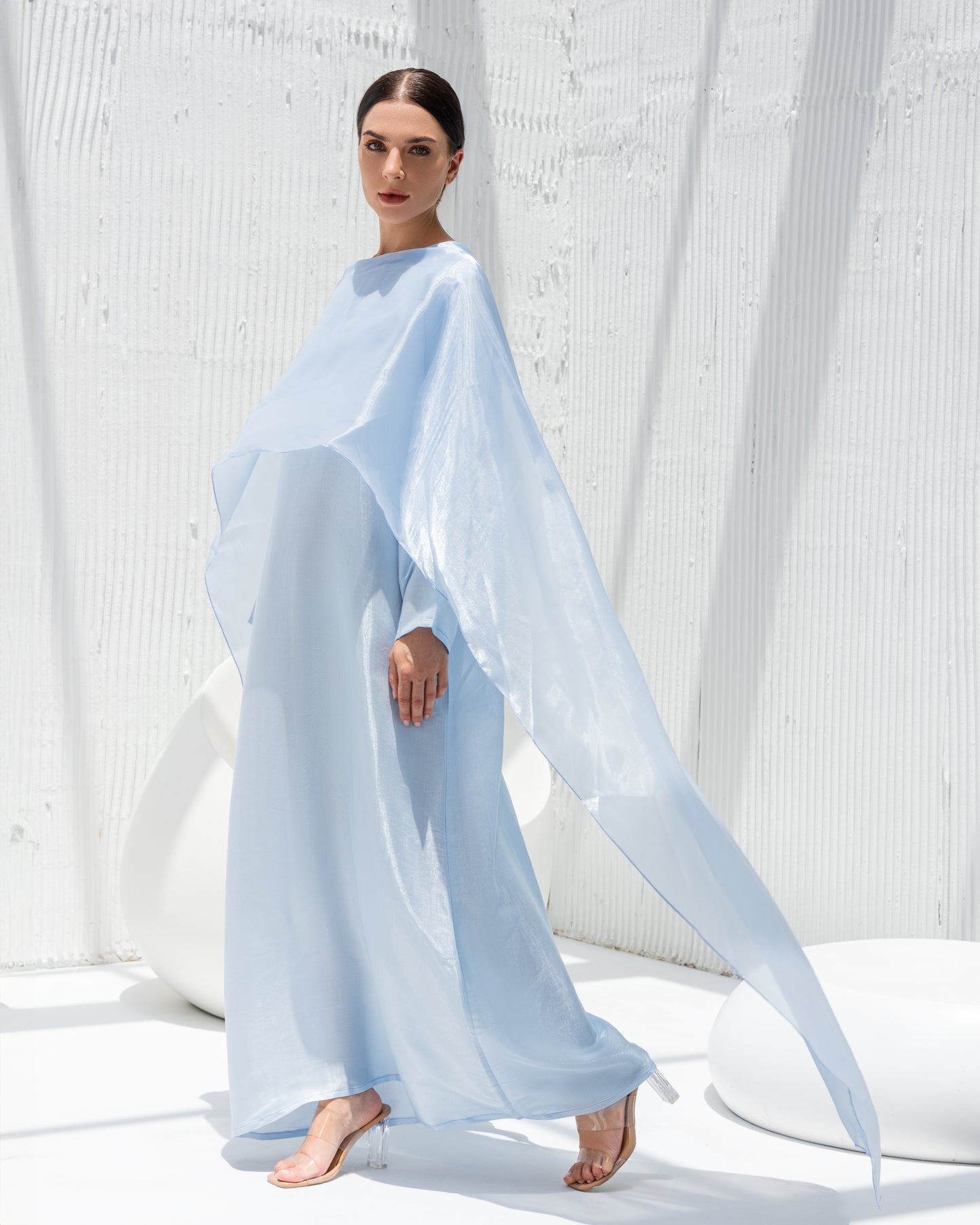 Aquamarine Drape Abaya -Sandy's Edition Boutique