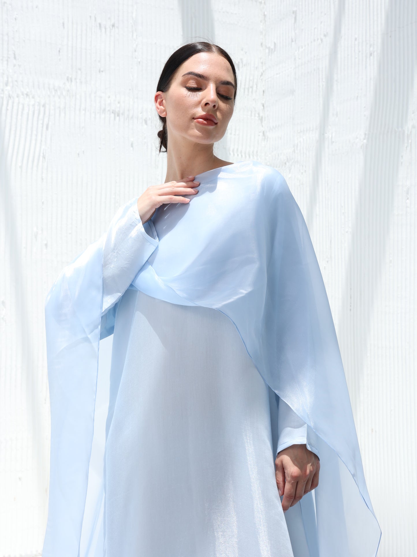 Aquamarine Drape Abaya -Sandy's Edition Boutique